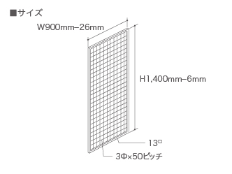 陳列什器〔オプション〕枠付メッシュパネル壁面取付用＜重量用＞ カタログ未掲載 非表示ワイド900mm│三洋スーパースタンド株式会社