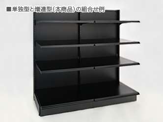陳列什器〔片面型〕ブラック背面シングルパネルタイプ＜増連型