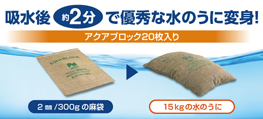吸水後約2分で優秀な水のうに変身!