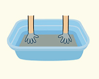 水に浸して、揉み続ける